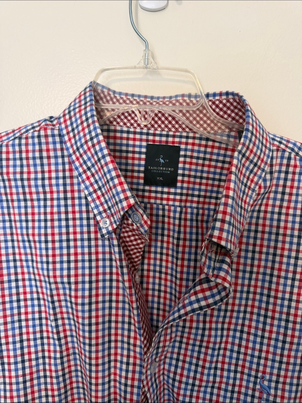 Tailorbyrd Men's Red, Blue & White Check Button-Down Shirt